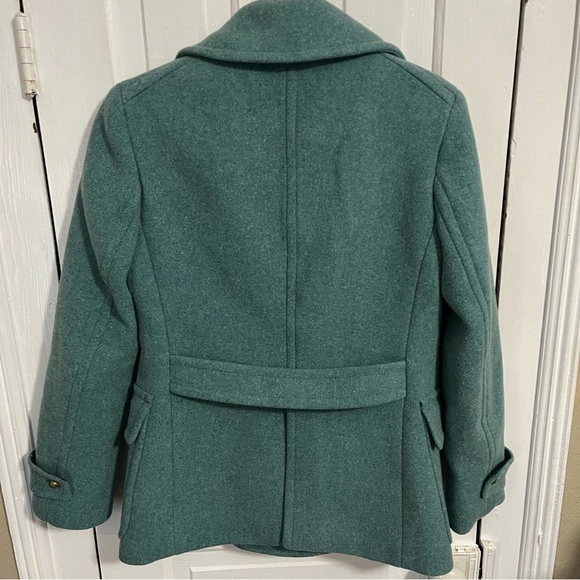 J. Crew Stadium Cloth Nello Gori Majesty Pea Coat Jacket Teal Blue Green 6 P2 - Picture 5 of 7